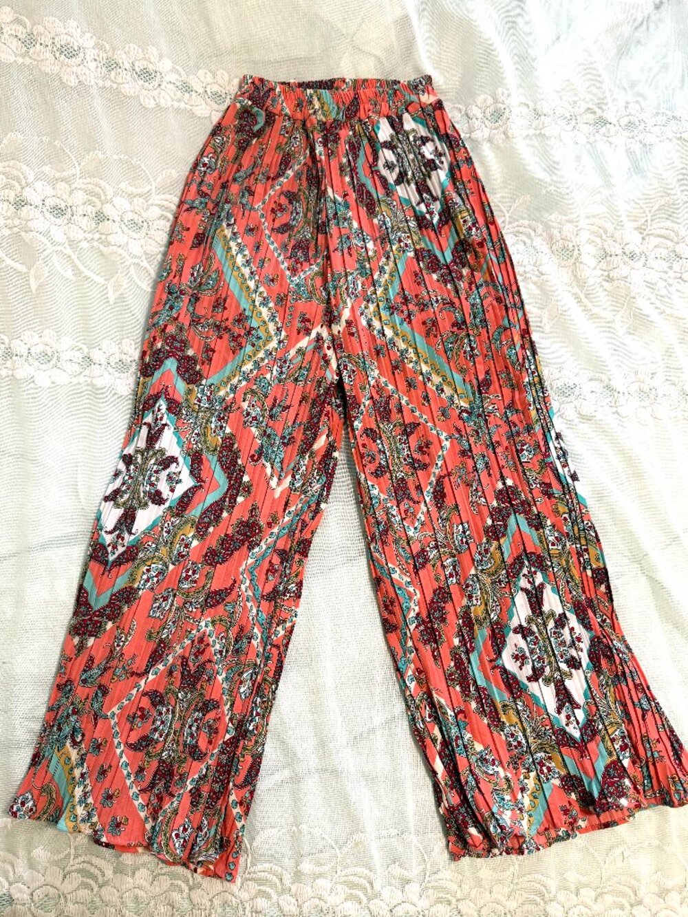 Coco Cabana Paisley Wide Leg Pants Cover Up Size Small